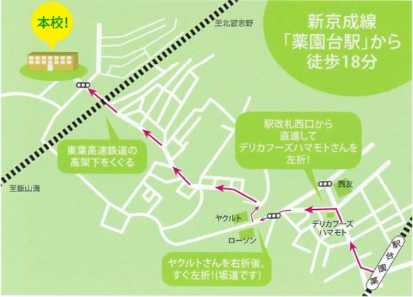 薬園台駅から